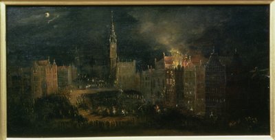 Fire at Long Market by or Milwitz, Bartolomaus Miltvitz
